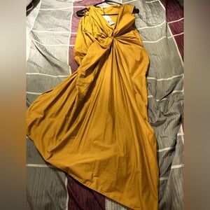 Zara Asymmetrical Dress in Golden Yellow